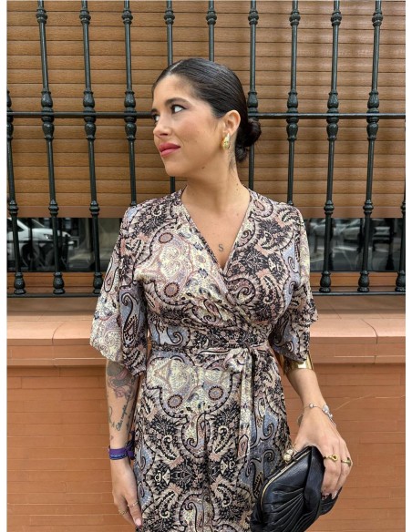 VESTIDO CRUZADO BEIG