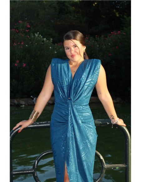 VESTIDO IRIS ESTAMPADO PETROLEO