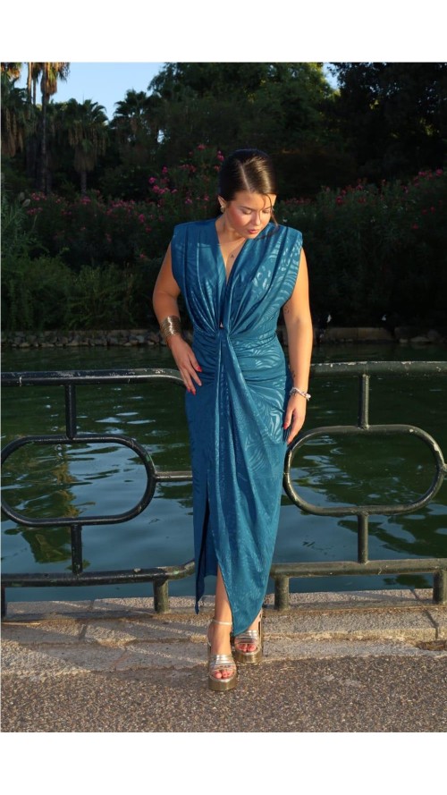 VESTIDO IRIS ESTAMPADO PETROLEO