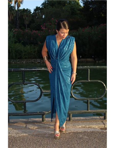 VESTIDO IRIS ESTAMPADO PETROLEO