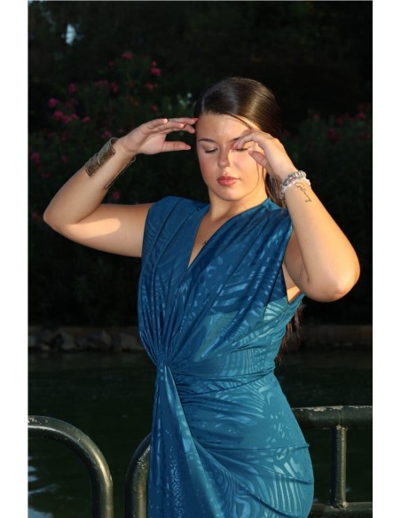 VESTIDO IRIS ESTAMPADO PETROLEO