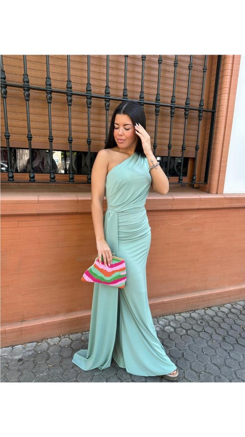 VESTIDO BERTA VERDE JABONOSO