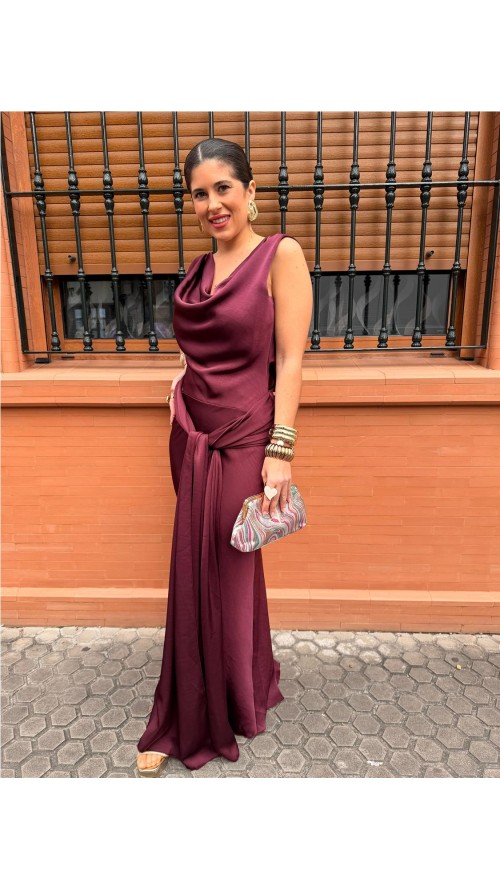 VESTIDO PRINCES BURDEOS