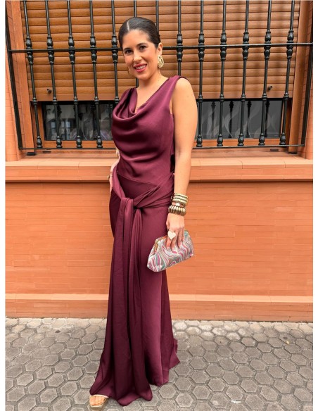 VESTIDO PRINCES BURDEOS