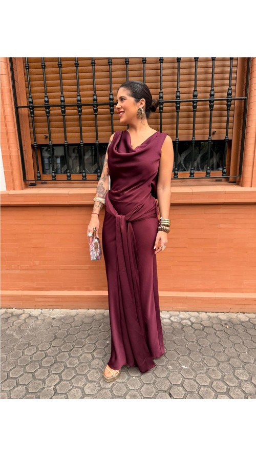 VESTIDO PRINCES BURDEOS