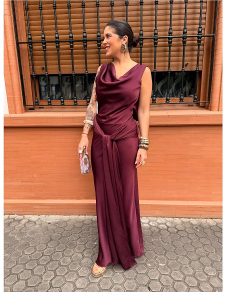 VESTIDO PRINCES BURDEOS