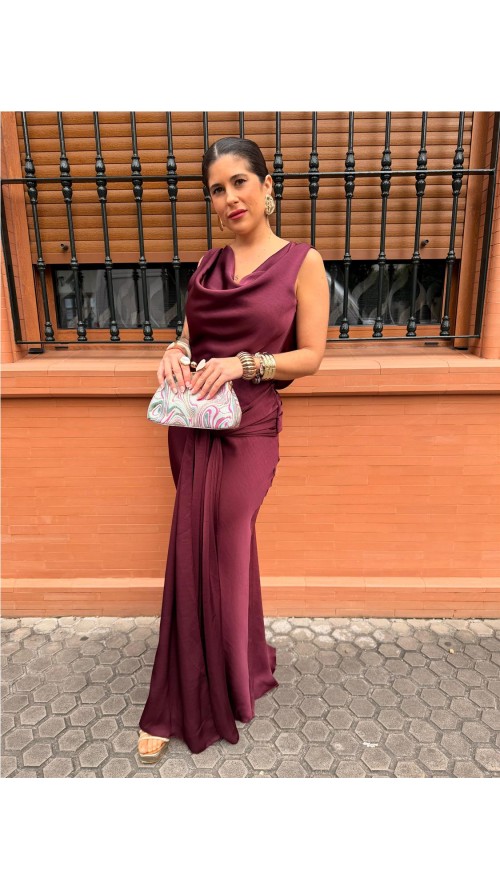 VESTIDO PRINCES BURDEOS