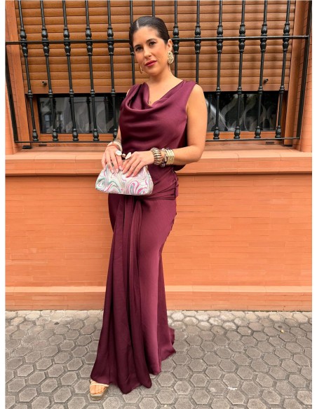 VESTIDO PRINCES BURDEOS