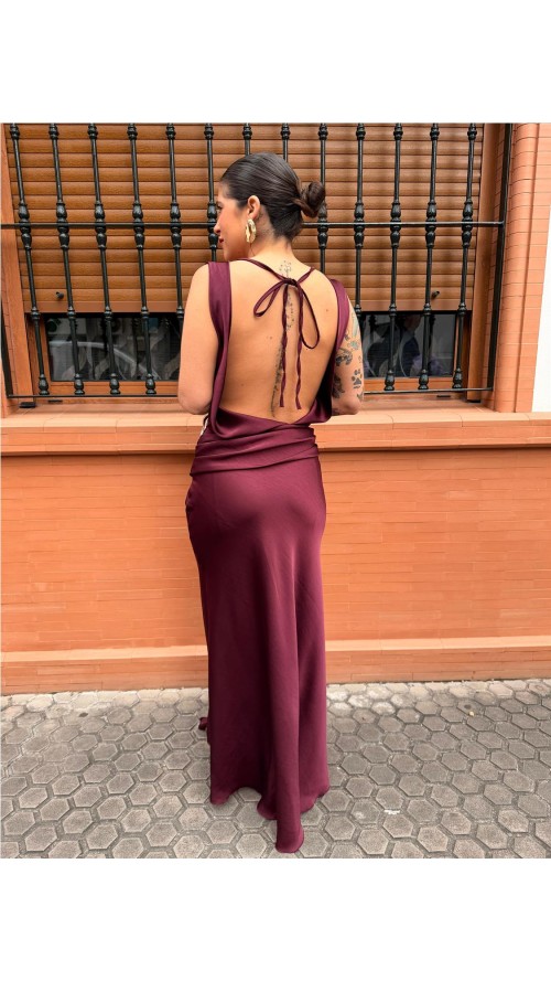 VESTIDO PRINCES BURDEOS