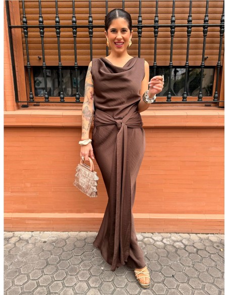 VESTIDO PRINCES MARRON