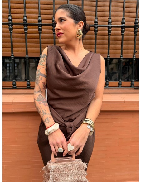 VESTIDO PRINCES MARRON