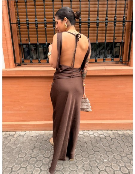 VESTIDO PRINCES MARRON