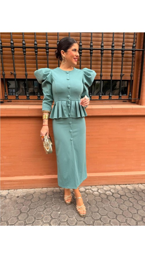 VESTIDO JAZMIN VERDE JABONOSO