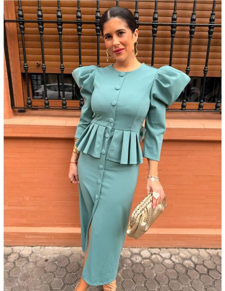 VESTIDO JAZMIN VERDE JABONOSO