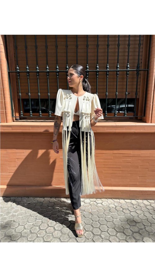 CHAQUETA DE FLECOS BEIG