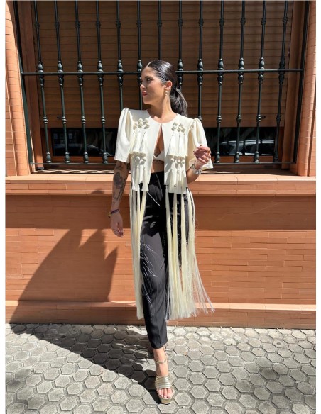 CHAQUETA DE FLECOS BEIG