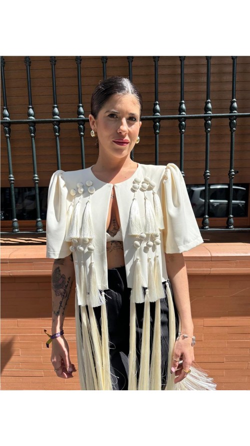 CHAQUETA DE FLECOS BEIG