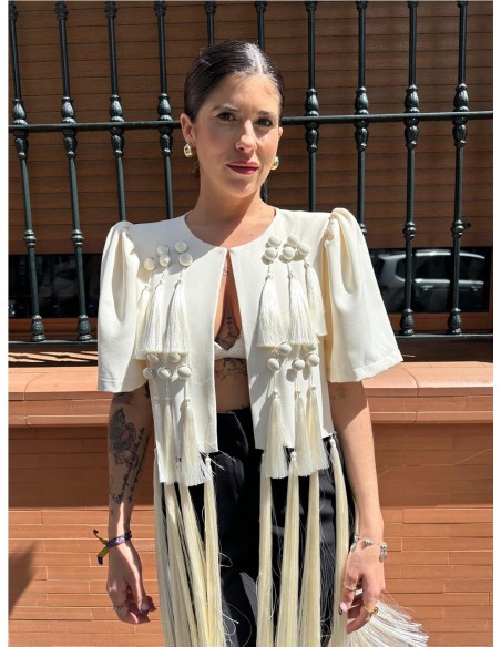 CHAQUETA DE FLECOS BEIG