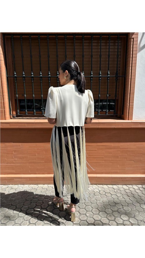 CHAQUETA DE FLECOS BEIG