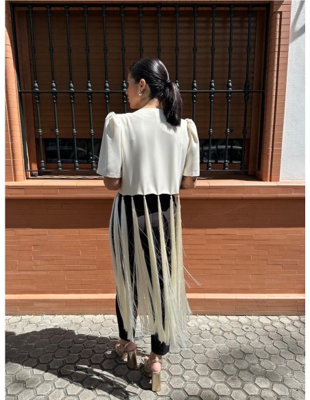 CHAQUETA DE FLECOS BEIG