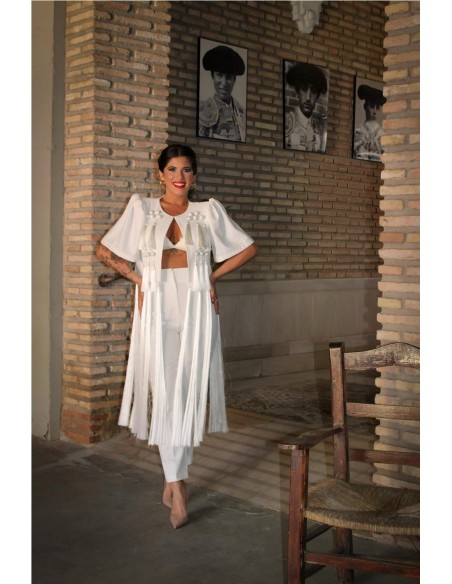 CHAQUETA DE FLECOS BLANCO