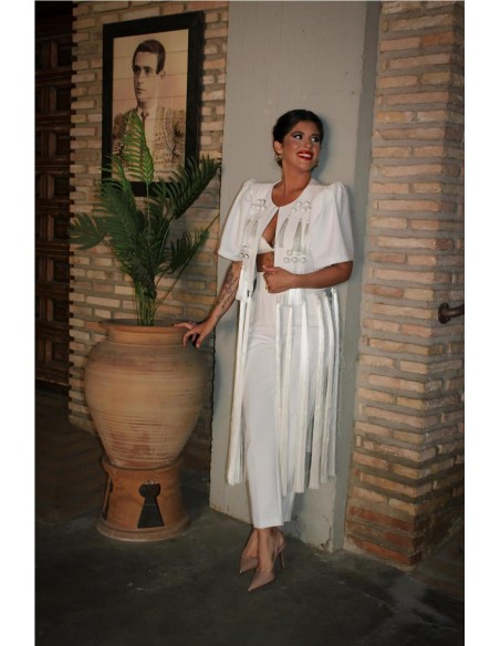 CHAQUETA DE FLECOS BLANCO