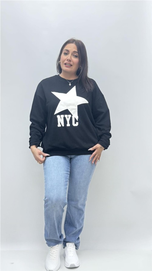 SUDADERA ESTRELLA NEGRO