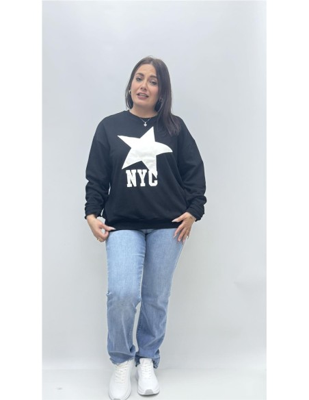 SUDADERA ESTRELLA NEGRO