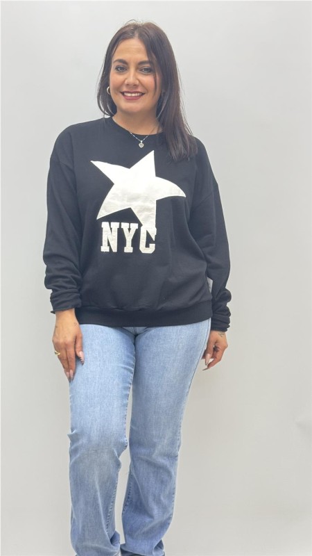 SUDADERA ESTRELLA NEGRO 2