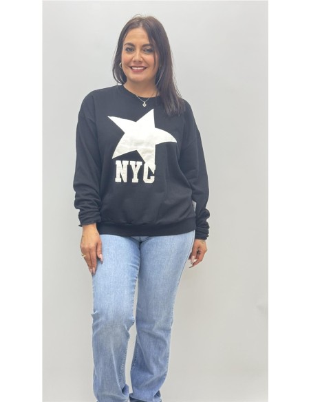 SUDADERA ESTRELLA NEGRO