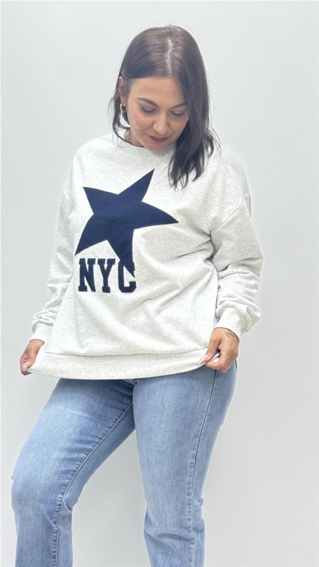 SUDADERA ESTRELLA GRIS