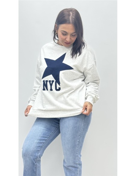 SUDADERA ESTRELLA GRIS