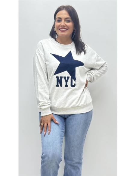 SUDADERA ESTRELLA GRIS