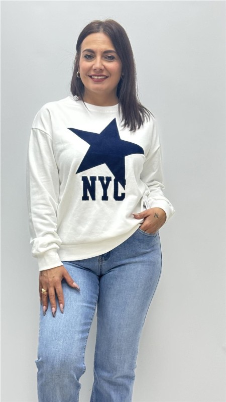 SUDADERA ESTRELLA BLANCO