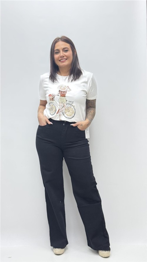 CAMISAET BICI FLOWER BLANCO