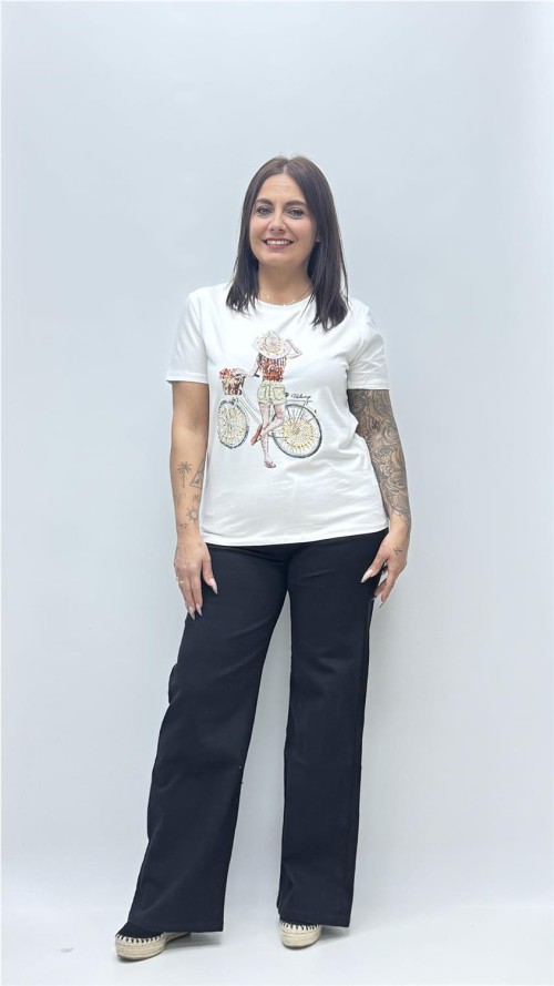 CAMISAET BICI FLOWER BLANCO