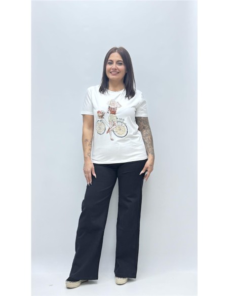 CAMISAET BICI FLOWER BLANCO