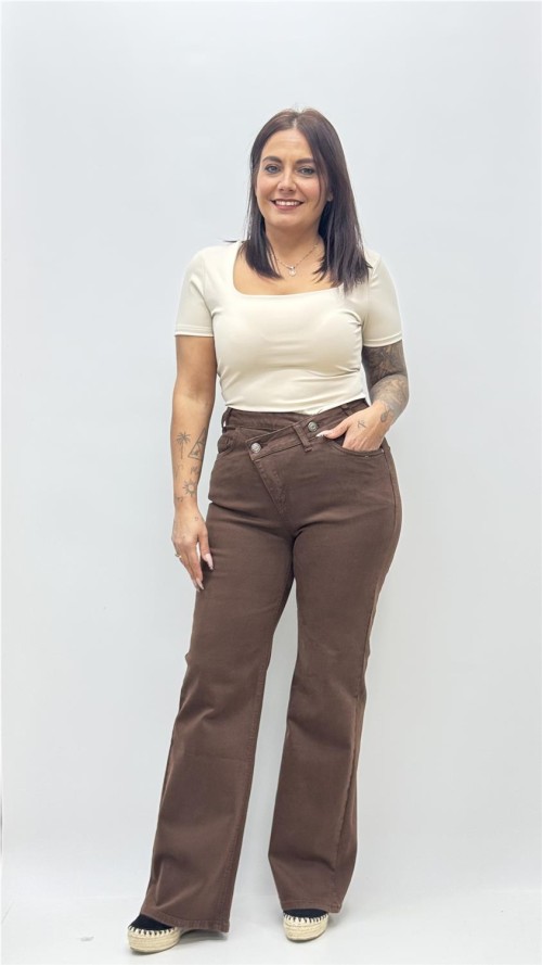 PANTALON DELIA MARRON