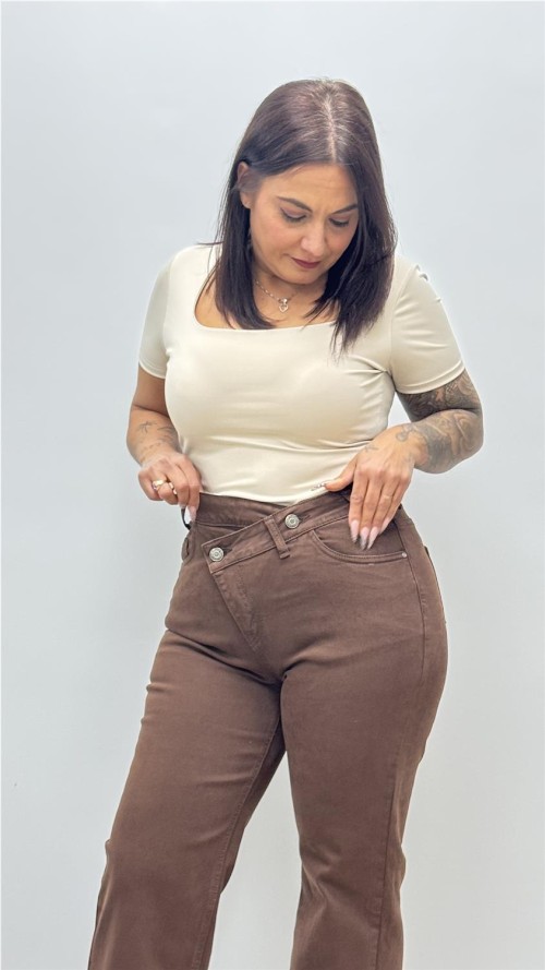 PANTALON DELIA MARRON