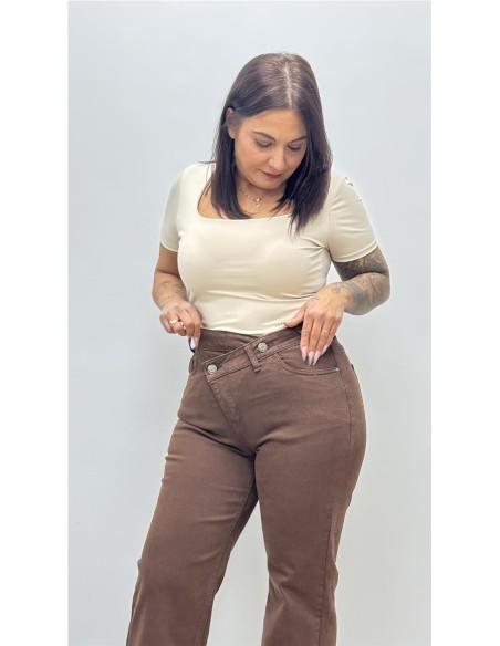 PANTALON DELIA MARRON