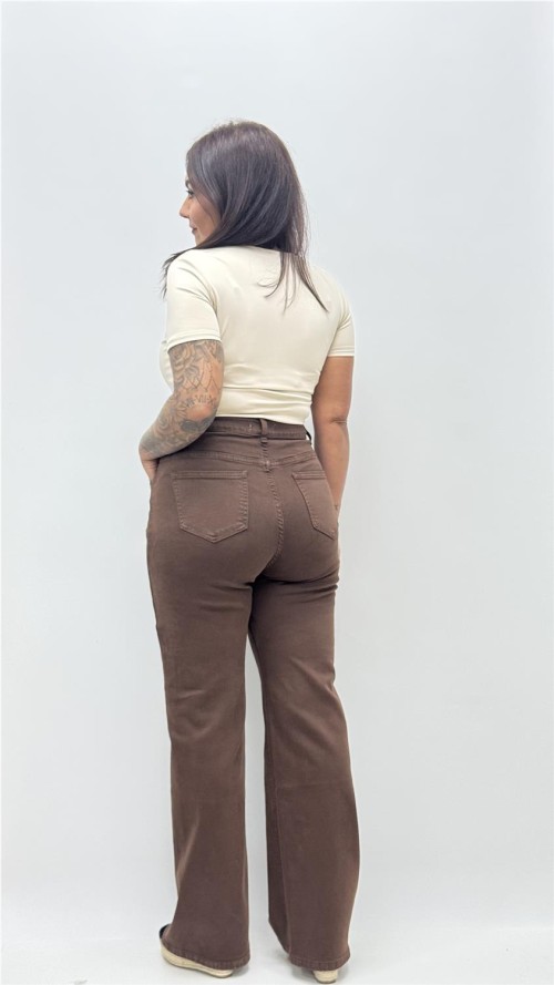 PANTALON DELIA MARRON