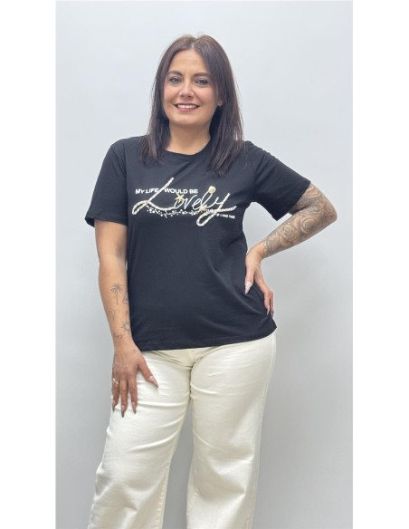 CAMISETA LOVELY NEGRO
