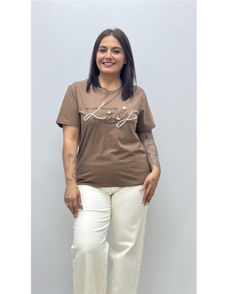 CAMISETA LOVELY MARRON