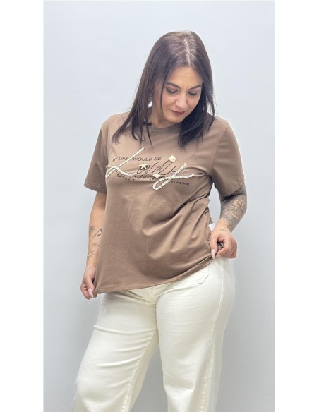 CAMISETA LOVELY MARRON