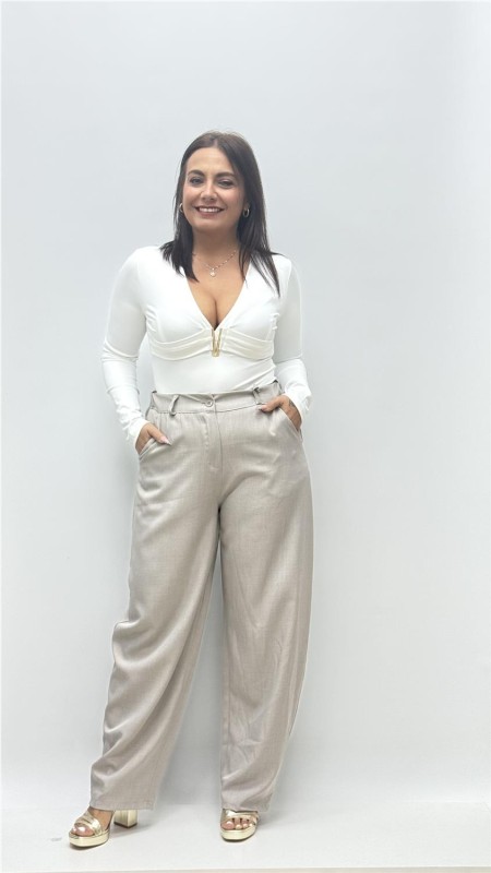 PANTALON ANAIS TAUPE 2