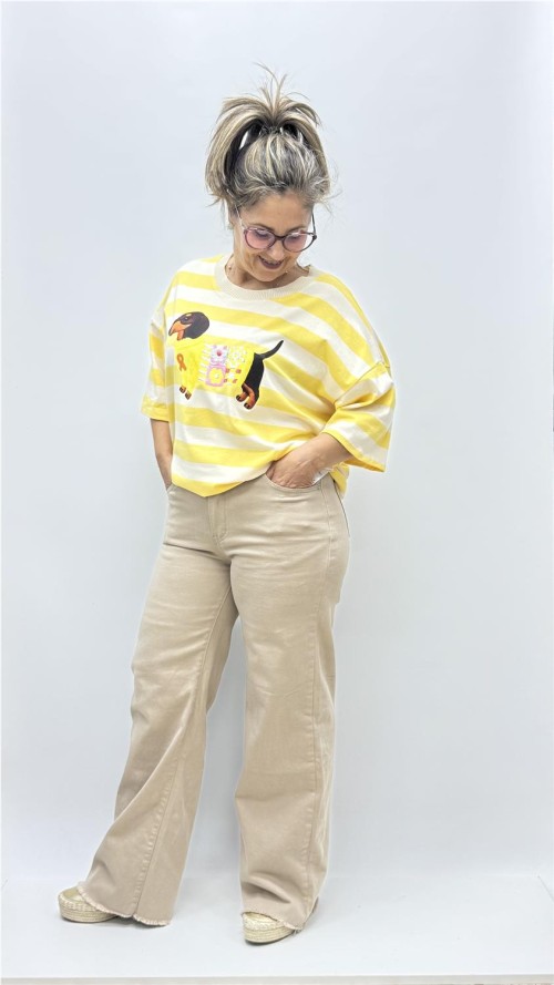 CAMISETA PERRO AMARILLO