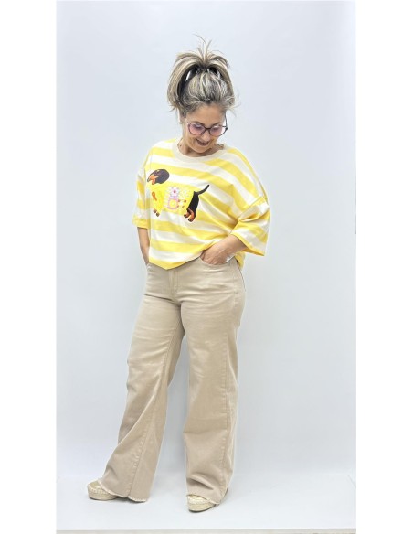 CAMISETA PERRO AMARILLO