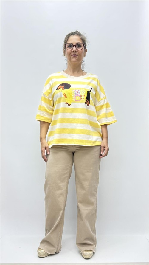 CAMISETA PERRO AMARILLO