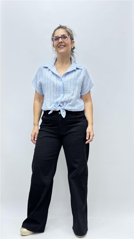 CAMISA RAYAS VERANO AZUL