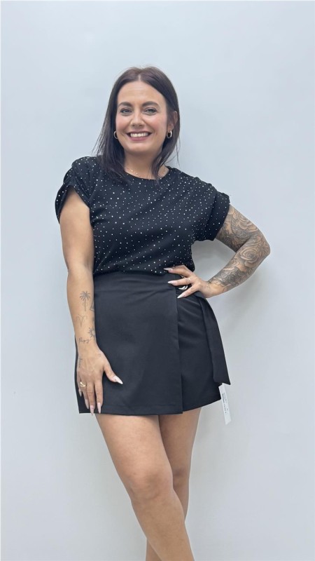 CAMISETA BRILLANTE NEGRO 2